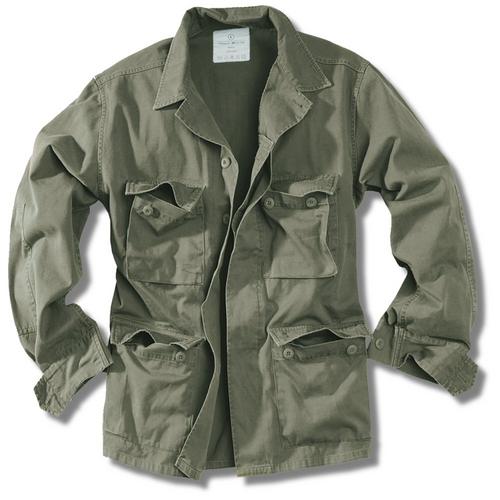 New Surplus Raw Vintage Washed Cotton BDU Military Jacket OLIVE Green